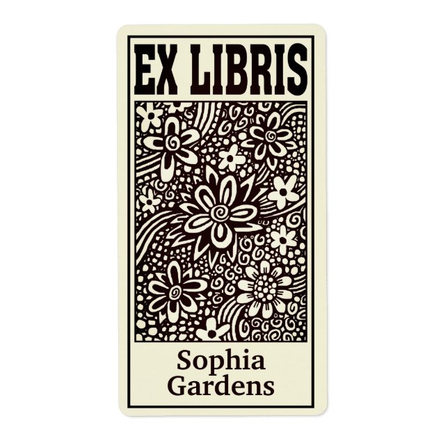 Floral Abstract Ex Libris (filtered) (Front)