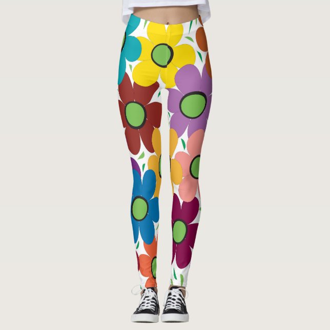 Floral Abstract Full Leggings (Front)