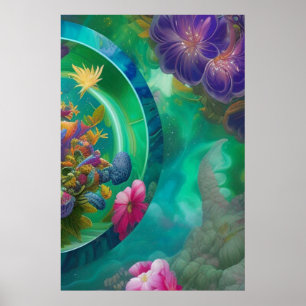 Floral Abstract Garden  Poster