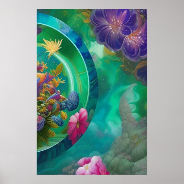 Floral Abstract Garden  Poster (Front)