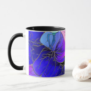 Floral Abstract in Stained Glass  Mug