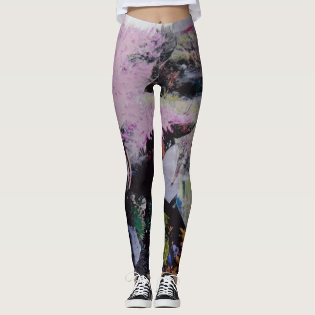 Floral Abstract Leggings (Front)