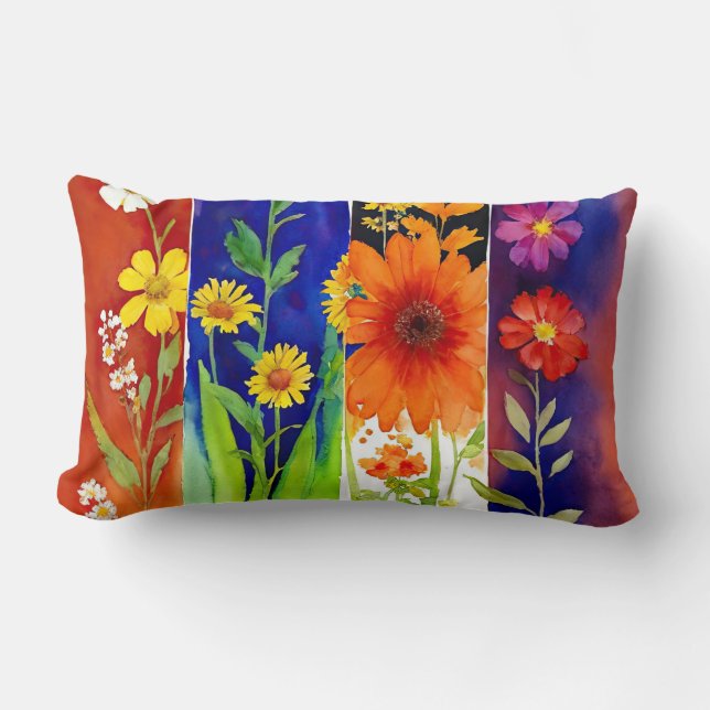 Floral Abstract Lumbar Cushion (Front)
