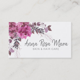*~* Floral Abstract Modern Watercolor Hygrangea Business Card