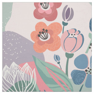 Floral Abstract Muted Pinks & Purples Fabric