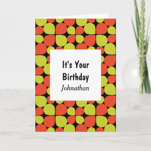 Floral Abstract Retro Pattern Birthday Card