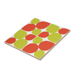 Floral Abstract Retro Pattern Ceramic Tile