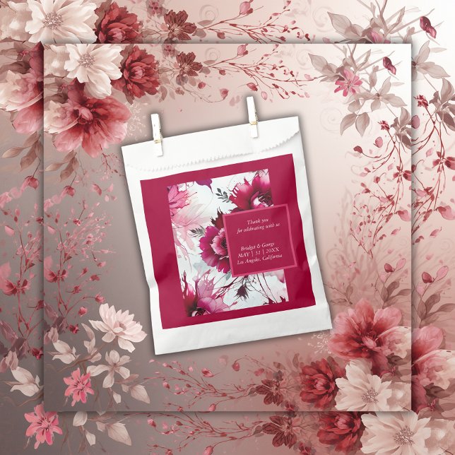 floral abstract rose blossom wedding favour bag (Creator Uploaded)
