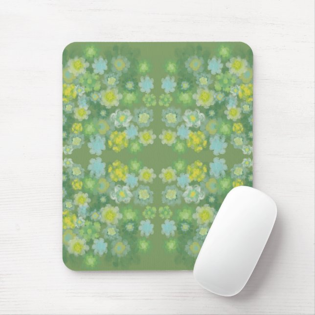 Floral Abstract Salty Watercolor Painting Pattern  Mouse Pad (With Mouse)