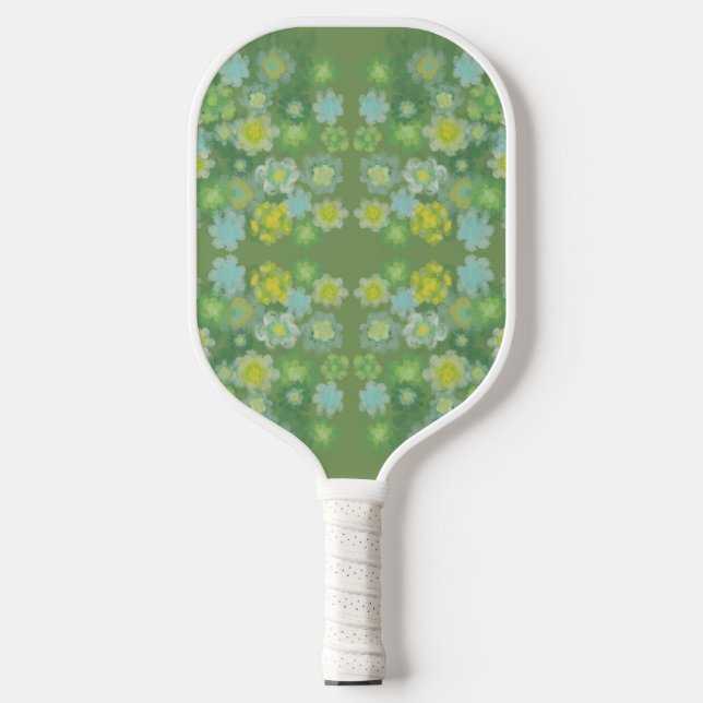 Floral Abstract Salty Watercolor Painting Pattern Pickleball Paddle (Front)