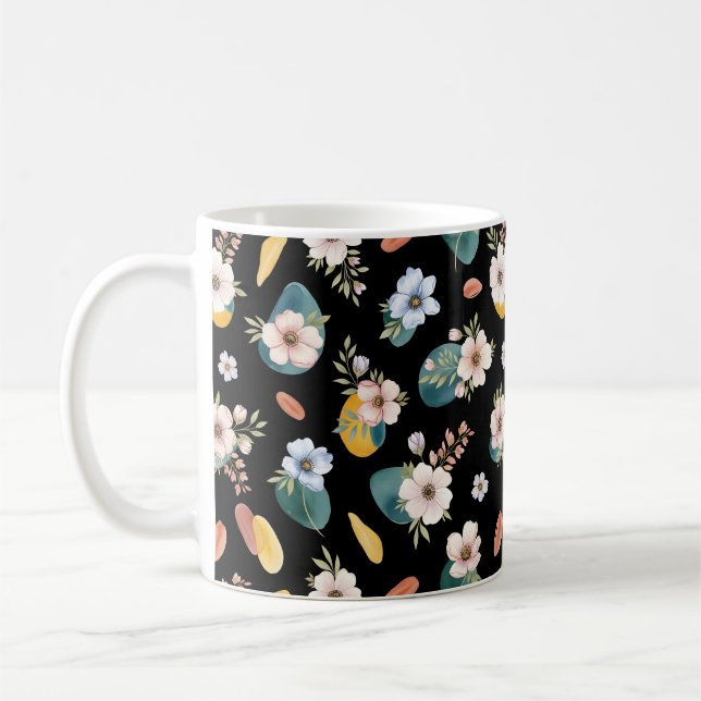 Floral Abstract Seamless Design Coffee Mug (Left)