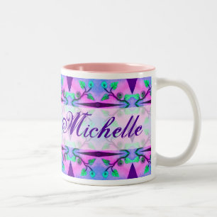 Floral Abstract template Two-Tone Coffee Mug