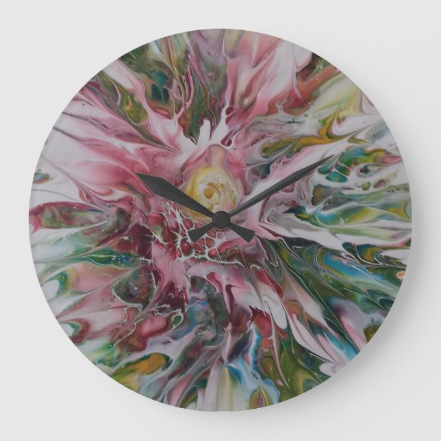 Floral abstract Wall Clock (Front)