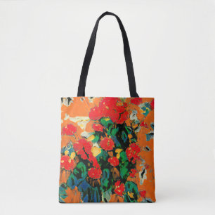 Floral abstraction based on the works of Van Gogh. Tote Bag