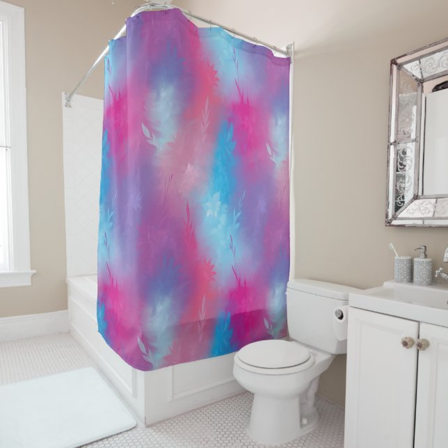 Floral abstraction shower curtain (In Situ)