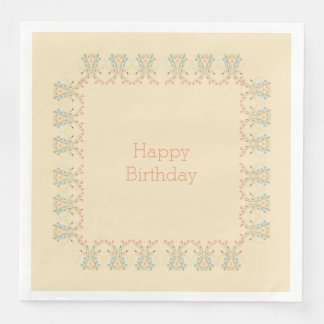 Floral Accented Border Napkin