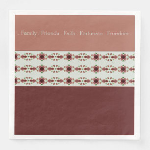 Floral Accented Brown Napkin