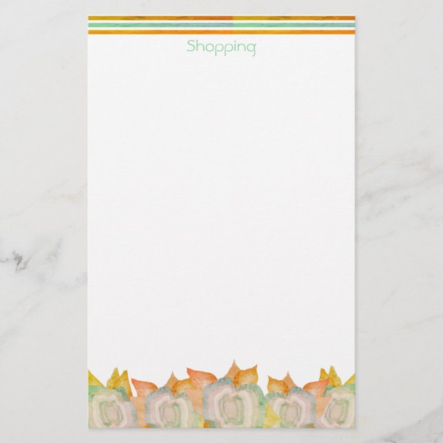Floral Accented Design Stationery (Front)