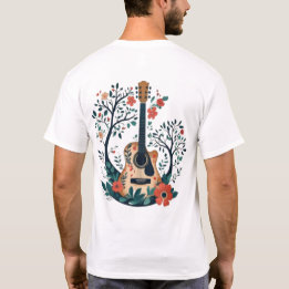 🎸 "Floral Acoustic Guitar" – Artistic Music Lover T-Shirt