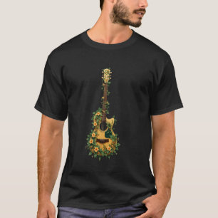 Floral Acoustic Harmony Artistic Guitar with Natur T-Shirt