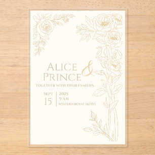 Floral Acrylic Invitation Wedding Editable