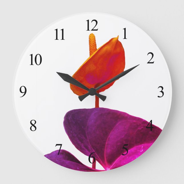 Floral Acrylic Wall Clock (Front)