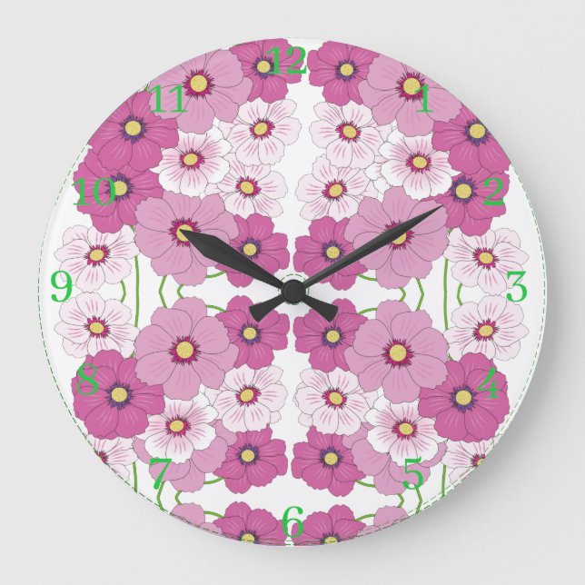 Floral Acrylic Wall Clock (Front)