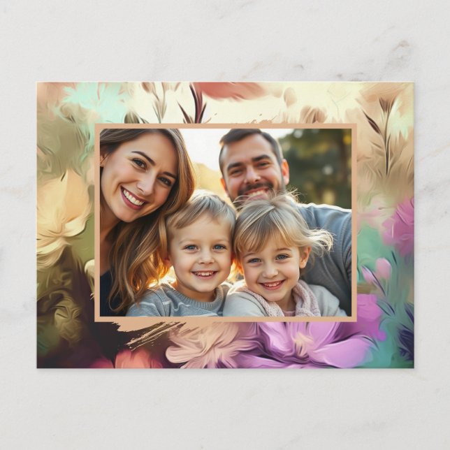 Floral Add Your Photo Postcard (Front)