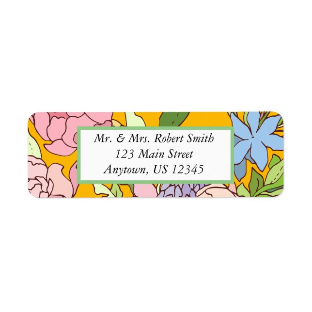 Floral Address Labels Customise Personalise (Front)