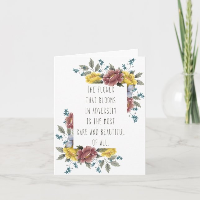 Floral adversity quote card (Front)