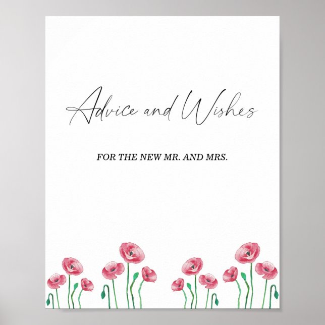 Floral advice and wishes for Newlyweds Poster (Front)