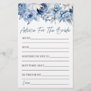 Floral Advice For The Bride Bridal Shower Game  Stationery