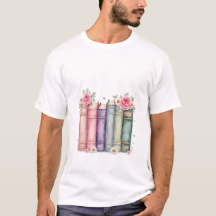 Floral Aesthetic Books Spring Vibes Bookish T-Shirt