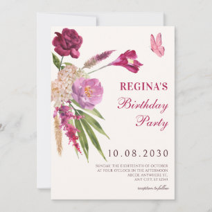 Floral aesthetic invitation
