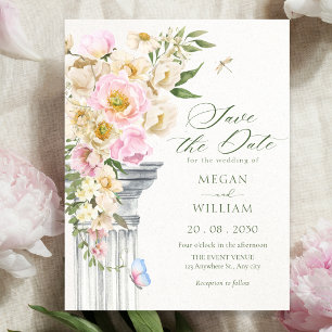 Floral aesthetic save the date