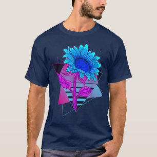 Floral Aesthetic Synthwave Garden Flower Vaporwave T-Shirt