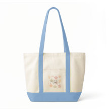 Floral Aesthetic Tote Bag | Cute Light Blue bag.