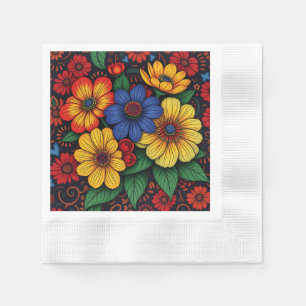 Floral African Tribal Patterns Napkin