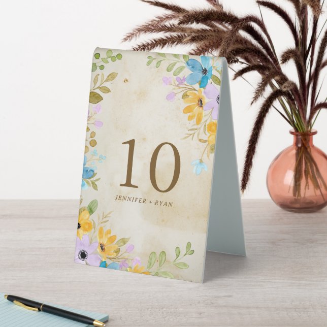 Floral Aged Paper Rustic Outdoor Wedding (In SItu (Table))