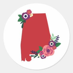Floral Alabama Sticker