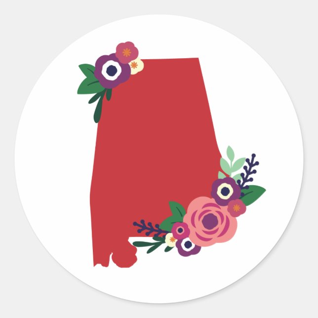 Floral Alabama Sticker (Front)