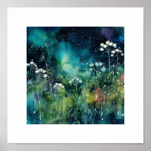 Floral Alcohol Ink Collage Poster
