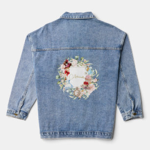 Floral Alice In Wonderland Personal Denim Jacket