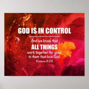 Floral ALL THINGS WORK TOGETHER Romans 8:28 Poster