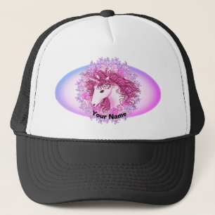 Floral Alpha Unicorn Trucker Hat