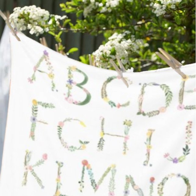 Floral Alphabet ABC Fleece Blanket (Creator Uploaded)
