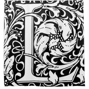 Floral Alphabet Monogrammed Letter L Classic Shower Curtain