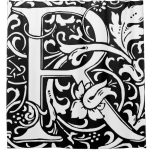 Floral Alphabet Monogrammed Letter R Classic Shower Curtain