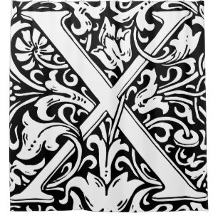 Floral Alphabet Monogrammed Letter X Classic Shower Curtain