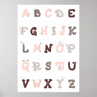 Floral Alphabet Nursery Printable Wall Art Decor